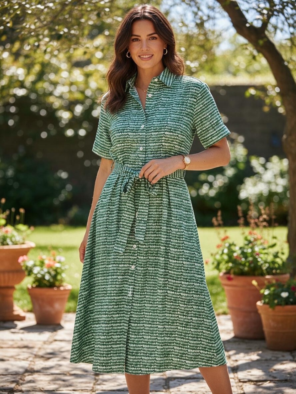 Tucker NYC Sara Poplin Shirt Dress Preppy Classic